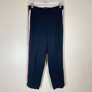Aritzia Babaton Conan Cropped Pant Black With Red & White Stripe Size 6 Pull On